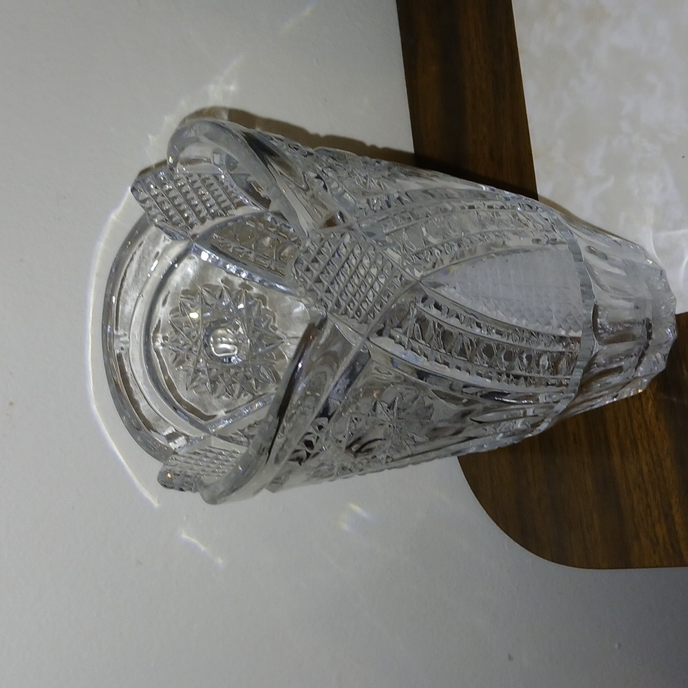 Crystal vase for flowers.